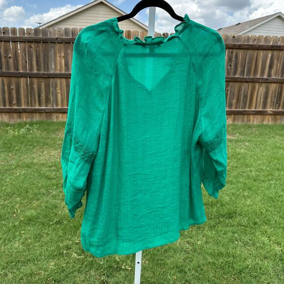 Zac & Rachel Green 3/4 sleeve Top XL - Picture 2 of 4